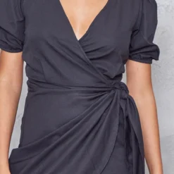 Robe Moulante Noire Effet Lin Nouée Devant -Jupe Lumine Soldes Boutique b597599833de2dca9c0a89339f2d9c76864033ec cnd4753 4