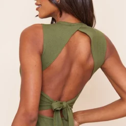 Robe Moulante Finement Côtelée Kaki à Découpes Et Nouée Dans Le Dos -Jupe Lumine Soldes Boutique b5efc4b5c11b13fdf056853f9486d22f846fccaf cnd5442 4