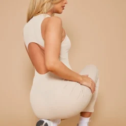 Robe Longue Côtelée Avoine Découpée Dans Le Dos -Jupe Lumine Soldes Boutique b644915b65a74dbf47d2f16711818a6f4d81c347 cnd5431 1