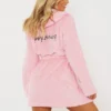 PRETTYLITTLETHING - Robe De Chambre Rose Duveteuse à Capuche