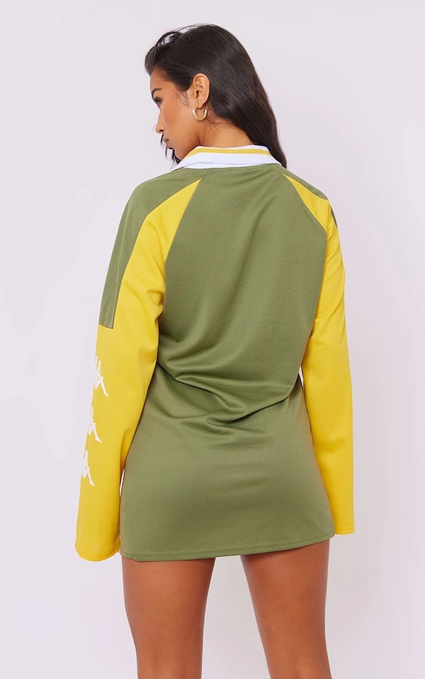 Robe T-shirt Style Universitaire Kaki 2 Robe T-shirt Style Universitaire Kaki – Image 2