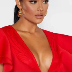 Robe Mi-longue Rouge Décolletée & Extrêmement Volantée 9 Robe Mi-longue Rouge Décolletée & Extrêmement Volantée -Jupe Lumine Soldes Boutique b8bfa4a5318606f8618a3626944af145f91c9ddb cmd8606 5