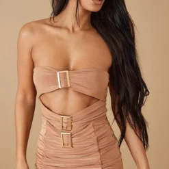 Robe Bustier Très Moulante Découpée Camel à Détail Boucles -Jupe Lumine Soldes Boutique b954c3b16793adc71fb881038c79b1965e3d2aca cnc7760 4