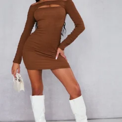 Robe Moulante Texturée Chocolat à Col Bardot Découpé -Jupe Lumine Soldes Boutique b993d1143f63d25d13abc52f68dc7b02239b6220 cnc7755 3