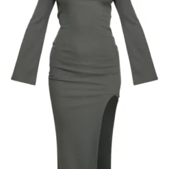 Robe Mi-longue Côtelée Vert Sauge Asymétrique Fendue à Manches évasées -Jupe Lumine Soldes Boutique b9a74b04759b51f8649ffeed5ccf56f8bf234097 cnc1136 5