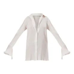Robe Chemise Plissée Blanche à Manches Flare -Jupe Lumine Soldes Boutique bb92b79f69def3f9f312b793f21c528115fdb185 cnd8939 5