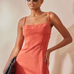 Robe Mi-longue Rouille Fendue à Corset Et Bretelles Fines 8 Robe Mi-longue Rouille Fendue à Corset Et Bretelles Fines -Jupe Lumine Soldes Boutique bba3a63a7d0f9bce5b7367c16627ef88cc46d4e4 cnd4288 4