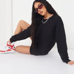 Robe Sweat Basique Noire Oversize à Col Ras -Jupe Lumine Soldes Boutique bbe8d9493c861e534daecc8e1a86edaae20c2639 cmo7431 4