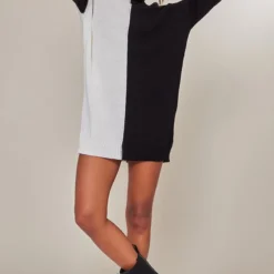 Robe Pull En Maille Noir & Blanc Style Colourblock à Col Roulé -Jupe Lumine Soldes Boutique bca09400647b696d24b1aa5cb2a6ec1e01c3074e cnc0907 3