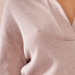 Robe Pull Oversize Côtelée Gris Pierre à Col En V -Jupe Lumine Soldes Boutique bce72f55b8dfa69de12bafa4d896d845dd7f65c8 cnb4464 4