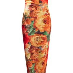 Robe Longue Lacée Dans Le Dos Orange Fleurie En Mousseline De Soie Transparente 9 Robe Longue Lacée Dans Le Dos Orange Fleurie En Mousseline De Soie Transparente -Jupe Lumine Soldes Boutique be2c9b32eb8d4d1d60f63b9babd272a463541b76 cnd7592 5