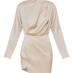 Robe Moulante Satinée Champagne à épaulettes Et Manches Longues -Jupe Lumine Soldes Boutique bf44cb9e9a8102019e0caf6d95e3c2d9e5d75c43 cnc5937 5