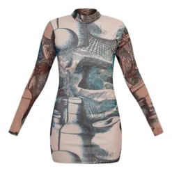 Robe Moulante En Mesh Froncé Vert Imprimé Abstrait à Manches Longues 9 Robe Moulante En Mesh Froncé Vert Imprimé Abstrait à Manches Longues -Jupe Lumine Soldes Boutique bf7d0e2cbfa3b07b24951b6559dd6ab77b6e06ab cnd1334 5