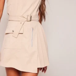 Robe Moulante Cargo Gris Pierre Plissée à Ceinture Nouée -Jupe Lumine Soldes Boutique bfa95493ebe5aba818e9647ec470ef0ab4e8d29a cne8494 4