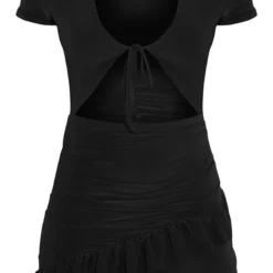 Robe Très Moulante Découpée Noire Froncée à Buste Noué Et Ourlets Volantés -Jupe Lumine Soldes Boutique c0ed9ed2fc52a36eddca565bba42f6a0aaa776eb cnd7745 5