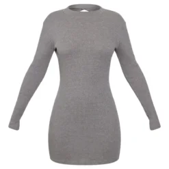 Robe Moulante Côtelée Grise à Dos Ouvert Et Col Montant -Jupe Lumine Soldes Boutique c112fd62a595e1067c05b5c74919cd0021b8dce8 cnd1329 5