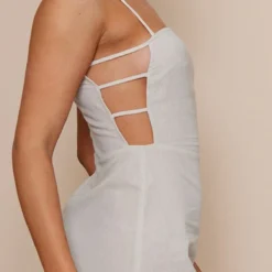 Robe Moulante Effet Lin Gris Pierre à Lanières Sur Les Côtés -Jupe Lumine Soldes Boutique c1488aa9b3147311701751c363e511e142e677b1 cnd5419 4