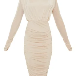 Robe Mi-longue Froncée En Mesh Nude à Col Haut Et Manches Longues -Jupe Lumine Soldes Boutique c1a496d6b28b306b4561bdf7200ce692b7a71acf cmq1195 6