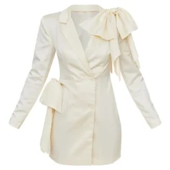 Robe Blazer Satinée Crème à Noeuds Sur L'épaule -Jupe Lumine Soldes Boutique c2839cb5a6a1f7cf4774515315ac9c1dd4dd0f95 cnc3029 5