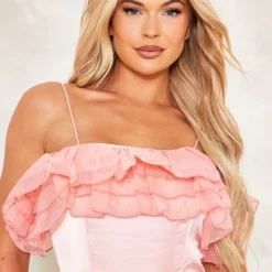 Robe Moulante Rose Satinée à Volants En Organza Et Bretelles 7 Robe Moulante Rose Satinée à Volants En Organza Et Bretelles -Jupe Lumine Soldes Boutique c2aadb949232a0ebba6ae4f449d6581add8af330 cnd2308 4