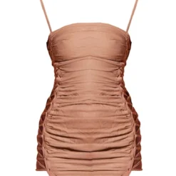 Robe Moulante Taupe Effet Lin Lacée Sur Le Côté -Jupe Lumine Soldes Boutique c2c1a3abfd6b3762b5b0d327ecc88200ac80350e cne0990 5