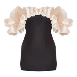 Robe Moulante Satinée Noire à Col Bardot Et Volants Contrastants 9 Robe Moulante Satinée Noire à Col Bardot Et Volants Contrastants -Jupe Lumine Soldes Boutique c30950f72639316ef25c97f85c7d899189fb1f44 cna5252 5