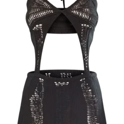 Mini Robe En Maille Tricot Crochetée Noire Très Découpée -Jupe Lumine Soldes Boutique c4083db8cfad8e42d6d6fd2f76557123b86d145b cnc8706 5