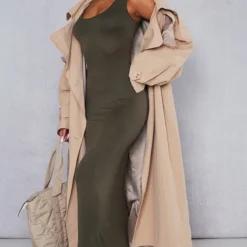 Robe Longue Simple Vert Olive