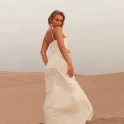 Robe De Plage Longue Effet Lin Sable à Fente Latérale Et Empiècements Dorés -Jupe Lumine Soldes Boutique c5504ec8518c14374517acfdcf5752563329f4bd cnd4508 3