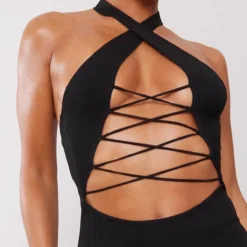 Robe Dos Nu En Maille Tricot Côtelée Noire à Lacets Devant -Jupe Lumine Soldes Boutique c6eea1f8f569c8ecc2b54d89d5916c39d22da825 cnc5902 4