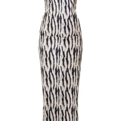 Robe Longue Satinée Blanche Imprimé Zèbre à Col Bénitier -Jupe Lumine Soldes Boutique c6f927d1df937c9cd10af5f512f608a6b3aa180a cmq2170 6