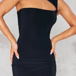 Robe Moulante Noire Sans Manches à Col Asymétrique -Jupe Lumine Soldes Boutique c7b5b71f001229eccc944ad52376307978e21035 cnb5201 4