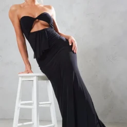 Robe Longue Bustier Noire Très Moulante à Détail Torsadé -Jupe Lumine Soldes Boutique c86db176e37a16d2271dc5cdfb5b9c5ad3c5591f cnc3567 3