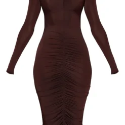 Robe Moulante Longue Froncée Marron Chocolat à Manches Longues -Jupe Lumine Soldes Boutique c8da472e65935bc88748e14d488b0effbc1a19c6 cmv9163 6