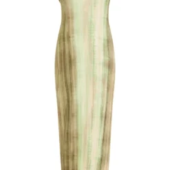 Robe Asymétrique Longue Plissée Verte Imprimé Aquarelle à Dos échancré -Jupe Lumine Soldes Boutique c902a00b944537c0ec395195134f77e9012d5ad6 cne2948 5