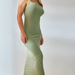 Robe Longue Douce Kaki à Bretelles Et Col Rond -Jupe Lumine Soldes Boutique c9d61ba441a174bc0aea88e6d0e3226bbf907900 cnd4058 3