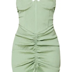 Robe Moulante Texturée Froncée Vert Sauge à Armatures Et Liserés -Jupe Lumine Soldes Boutique ca3af859e89bf7af3f0ac80044033beae369a8d5 cnd7682 5