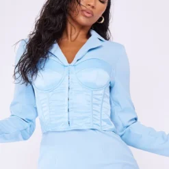 Robe Blazer En Effet Lin Bleu Clair à Corset Satiné Et Manches Longues -Jupe Lumine Soldes Boutique ca5d03285d375dca99d5ef3bb0cb700f589ec860 cnd5954 4