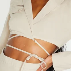 Robe Moulante Style Blazer Utilitaire Gris Pierre En Maille Tissée à Découpes Et Taille Nouée -Jupe Lumine Soldes Boutique ca8b694ee73f898bde8a3173223e8fa0e9f55913 cms4898 6