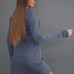 Robe Moulante Côtelée Gris Anthracite Délavé à Ourlet Fendu -Jupe Lumine Soldes Boutique caf07215dbd89162bc2472864953e10e6bf0a1b9 cnc6738 2