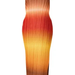 Robe Asymétrique Longue Plissée Marron Imprimé Dégradé à Dos échancré -Jupe Lumine Soldes Boutique cc54313a9219243273738d6dc8df521aba6ce77c cne2949 5