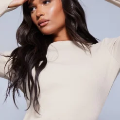 Robe Moulante Côtelée Sable à Découpe Goutte D'eau Au Dos Et Détail Pouces -Jupe Lumine Soldes Boutique cd23ad2eb9af1daf41d914eeb26d673d513fd19d cnb3534 4