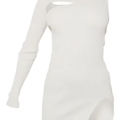 Mini Robe Asymétrique Moulante Crème En Maille Tricot Côtelée -Jupe Lumine Soldes Boutique cdff38412fe6ee92537905776c78eb50f0787caa cmz5395 5