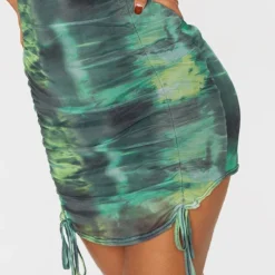 Robe Moulante Froncée à Imprimé Tie & Dye Vert Et Bretelles -Jupe Lumine Soldes Boutique cecb5fe21e68f0b7f98a44163df823bcb617b4a7 cmo2064 4