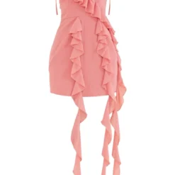 Robe Droite En Mousseline De Soie Rose à Volants Drapés -Jupe Lumine Soldes Boutique cf56087678e2d9a2caaf5bbdf61a3c25ad588e31 cnd2218 5