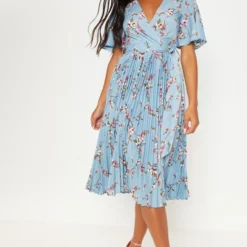 Robe Mi-longue Bleu Cendré Plissée à Imprimé Floral 8 Robe Mi-longue Bleu Cendré Plissée à Imprimé Floral -Jupe Lumine Soldes Boutique cf998c4eeb47dd2cdb81bb9d6382f7286216ac0a clx8305 4