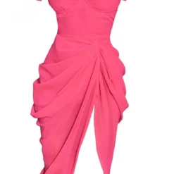 Robe Mi-longue Rose Vif Drapée Détail Armatures -Jupe Lumine Soldes Boutique d03ae5a1765cc01ef2acc1d19346fe029458e9ae cmv1894 6