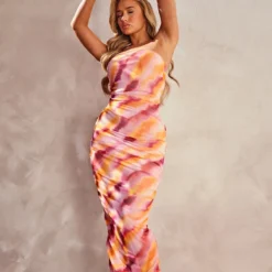 Robe Bustier Longue En Mesh Rose Froncée à Imprimé Abstrait 7 Robe Bustier Longue En Mesh Rose Froncée à Imprimé Abstrait -Jupe Lumine Soldes Boutique d19f138fe54058fdddf2b042ae173cfc3d9d2b4e cne4890 3