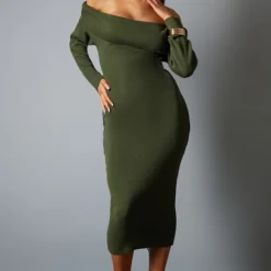 Robe Mi-longue Kaki En Maille Tricot à Col Bardot 7 Robe Mi-longue Kaki En Maille Tricot à Col Bardot -Jupe Lumine Soldes Boutique d1acfed40633aabc48cc572c98e8211924c98005 cnb8452 3