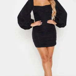 Robe Moulante Noire à Manches Ballon Froncées -Jupe Lumine Soldes Boutique d29be0e802a7a663e2050dc9715d41a1d2e0d01e cmf8652 4